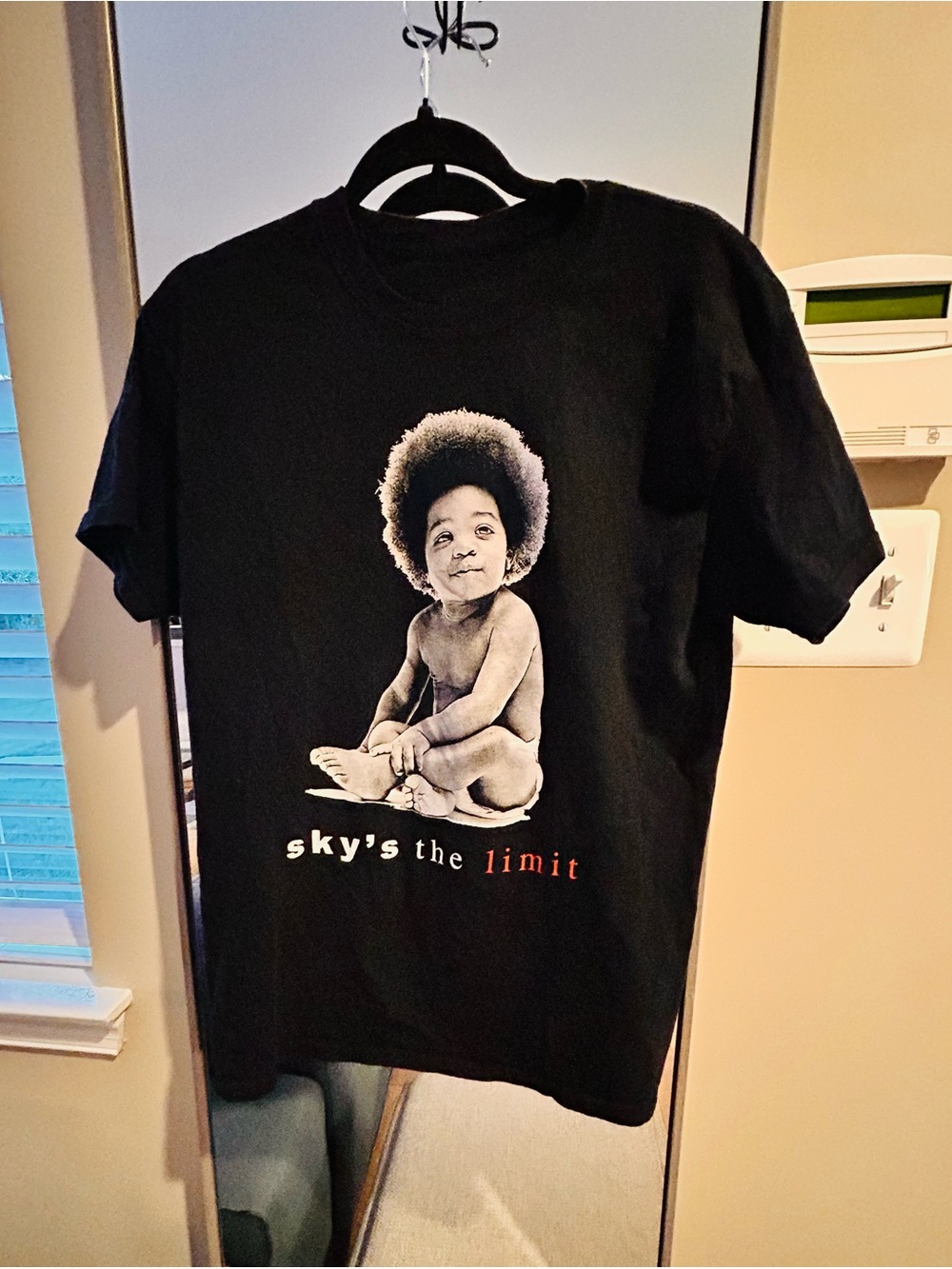Notorious B.I.G. Rap Shirt Black Sky's The Limit 90s Retro Hip-Hop Tee Size M